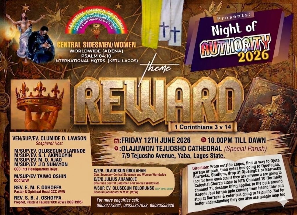 CENTRAL SIDESMEN/WOMEN PRESENT “NIGHT OF AUTHORITY 2026” CENTRAL SIDESMEN/WOMEN PRESENT “NIGHT OF AUTHORITY 2026”
