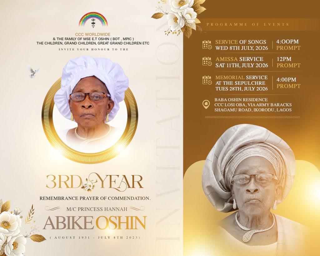 3RD YEAR REMEMBRANCE PRAYER OF COMMENDATION HOLDS FOR LATE MC HANNAH ABIKE OSHIN 2 MyCelestialApp 1005315310 MyCelestialApp
