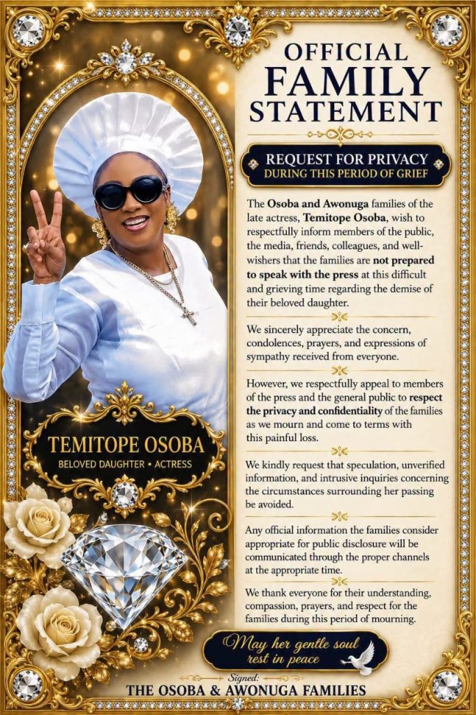 PUBLIC STATEMENT: TOPE OSOBA’S DEMISE, CLARIFICATION BY THE OSOBA FAMILY 3 MyCelestialApp 1005695955 MyCelestialApp